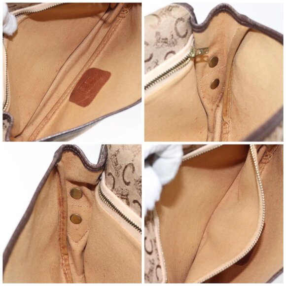 CELINE C Sulky Shoulder Bag Canvas Brown Gold Auth - Picture 14 of 15